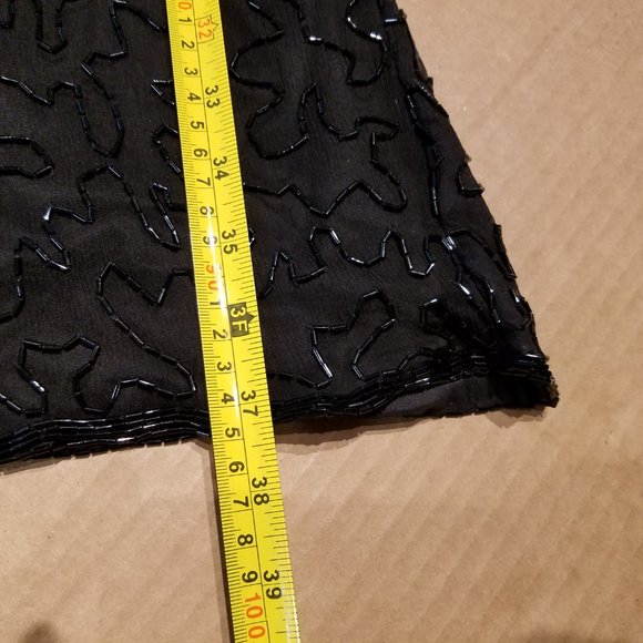 NWT Vintage Scala 100% Silk Beaded Cocktail Dress Gantos - Picture 8 of 13